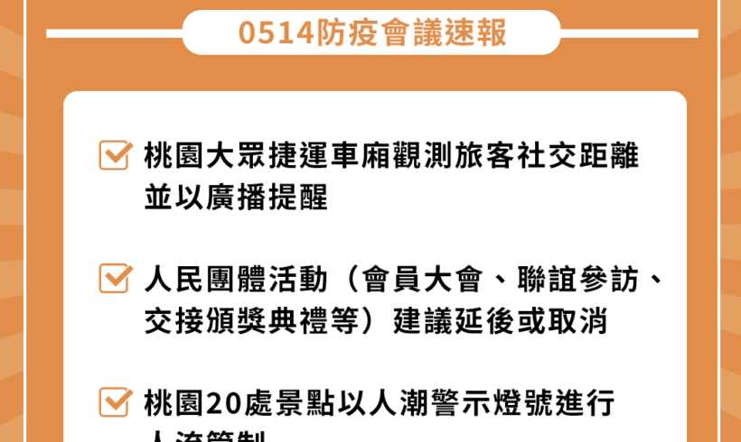 【0514市府防疫會議最速報】