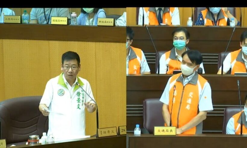 景文今(24)天在桃園市議會交通局工作報告
